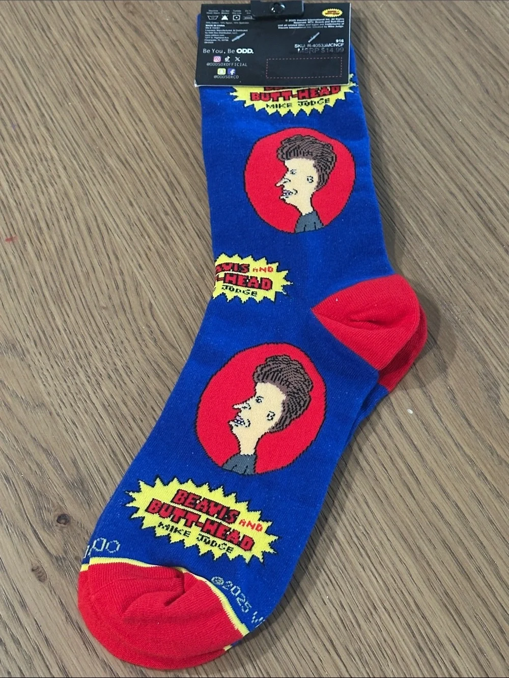 Beavis and Butt-Head Blue Novelty Crew Socks